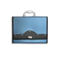Папка-портфель с металлическим замком "Metallic", синий с черным