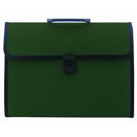 Папка-портфель с окантовкой и ручкой, темно-зеленый