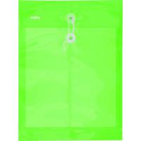 Папка-конверт на завязках, прозрачная зеленая