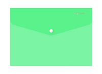 Папка-конверт на кнопке "Classic", 0.15 мм, прозрачная, зеленая