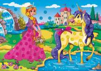 Мозаика из пуговиц "Принцесса с лошадкой на прогулке", А4