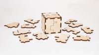 Конструктор-головоломка деревянный EWA Eco Wood Art "Cube 3D puzzle", 12 деталей