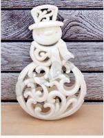 Новогоднее украшение "Елочная подвеска. Ажурный снеговик", 19 см
