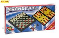 Шахматы, нарды, шашки магнитные пластиковые 3 в 1 (поле 29 см)