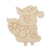Заготовка для декорирования Mr. Carving "Свинка с мешком подарков", 9х8,5 см