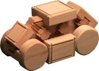 Конструктор деревянный "Легковая машина", 17 деталей