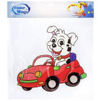 Наклейка декоративная "Собака в машине", 30x33 см