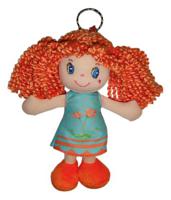Мягкая кукла в голубом платье, 15 см (рыжие волосы)