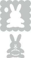 Трафарет пластиковый для работы с бумагой Rayher "Кролик", 16х20 см, арт. 7874700