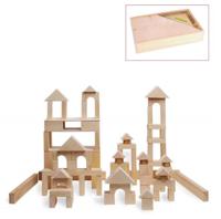 Деревянный конструктор в деревянном ящике, 85 деталей (неокрашенный)