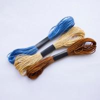Набор ниток для творчества, цвет бежевый, коричневый, голубой, 12 штук по 8 метров