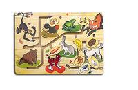 Деревянный пазл-лабиринт «Чем питаются животные?»