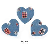Термозаплатки "Сердце", цвет: синий, 7х7 см, 10 штук, арт. TEP.RO.31 (количество товаров в комплекте: 10)