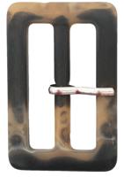 Пряжка с язычком, 40 мм ушко, 35x54 мм, цвет: черно-коричневый матовый, 8 штук, арт. ВК713 (количество товаров в комплекте: 8)