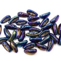 Бусины Chilli "Preciosa", 10 грамм, цвет: 23980/21435 черный/синий ирис, арт. 111-01357-00