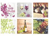 Набор бумажных салфеток для декупажа Love2art "Вино белое & красное", 6 штук, 33x33 см, арт. SDS №60