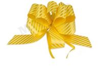 Бант-шар с принтом "Полоски", желтый, 3 см