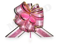 Бант-шар "Красивый узор", розовый с золотой окантовкой, 5 см