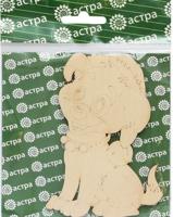 Деревянная заготовка фигурка Астра "Щенок в шапке", 10x8 см, арт. L-846