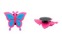 Украшение для обуви и сумок "Бабочка", розово-голубой
