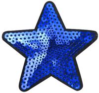Термоаппликация с пайетками "Звезда", цвет: темно-синий, 77 мм, 2 штуки, арт. ГФ931