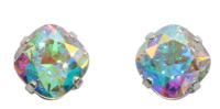 Хрустальные стразы в цапах "Кушон", цвет: 130 кристалл АВ, 10 мм, 2 штуки