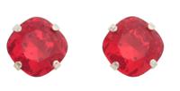 Хрустальные стразы в цапах "Кушон", цвет: 104 красный, 10 мм, 2 штуки