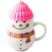 Кружка "Снеговик", цвет: розовый