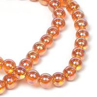 Бусины стеклянные на нитях "Tesoro", 8 мм, цвет: оранжевый, 64 см (84 &#177;3 бусины)