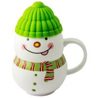 Кружка "Снеговик", цвет: зеленый