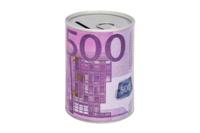 Копилка - банка "Евро", металлическая, 7,6x7,6x11 см