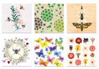 Набор бумажных салфеток для декупажа Love2art "Бабочки и цветы", 6 штук, 33x33 см, арт. SDP №1219-12