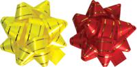 Банты "Звезда с золотой полоской" для праздничной упаковки, 2 штуки, цвет желтый, красный