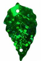 Пайетки "Листочки", 13x25 мм, 10 г, цвет: зеленый (голограмма)