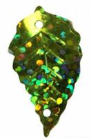Пайетки "Листочки", 13x25 мм, 10 г, цвет: светло-зеленый (голограмма)