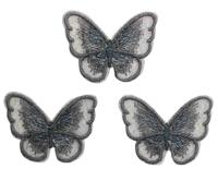 Бабочки пришивные, цвет: серый, 5,5x4 см, 10 штук, арт. AR535