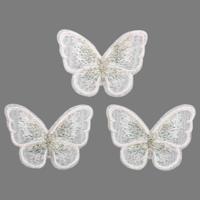 Бабочки пришивные, цвет: белый, 5,5x4 см, 10 штук, арт. AR535