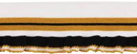 Подвяз трикотажный с рюшами, цвет: черный, белый, золото, 6 см х 1 м, арт. 3AR534