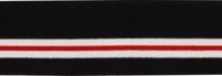 Подвяз трикотажный, цвет: черный с белой и с красной полосами, 6 см х 1 м, арт. 3AR533