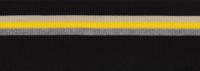 Подвяз трикотажный, цвет: черный с желтой, серой и с золотыми полосами, 6 см х 1 м, арт. 3AR532