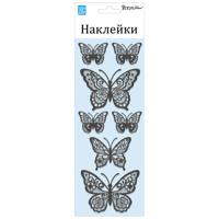 Наклейки для интерьера "Мерцающие бабочки", цвет: черный
