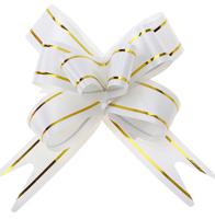 Комплект бантов-бабочек, 1,7x34 см, 10 штук, цвет: белая золотая полоса