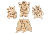 Заготовка для декорирования Mr. Carving "Мини-набор. Коты №2", 3,5-5 см