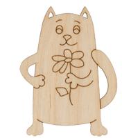 Заготовка для декорирования Mr. Carving "Кот с цветком", 8х6 см