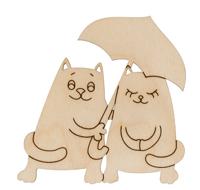 Заготовка для декорирования Mr. Carving "Влюбленные коты под зонтом", 9х9 см