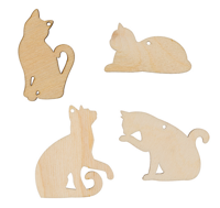 Заготовка для декорирования Mr. Carving "Набор подвесок. Кошки", 3х5,5 см, арт. ВД-666