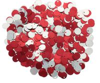 Пайетки двусторонние "Астра", цвет: 2417 красный, серебро, 6 мм, 10 упаковок по 10 грамм (количество товаров в комплекте: 10)