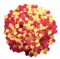 Пайетки двусторонние "Астра", цвет: красный, золото, 6 мм, 10 упаковок по 10 грамм (количество товаров в комплекте: 10)