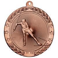 Медаль "Лыжи", 50 мм, бронза