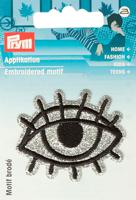 Термоаппликация "Глаз", 50x43 мм, цвет: серебристый, черный